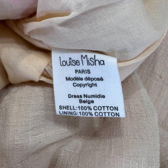 LOUISE MISHA - EMBROIDERED DRESS NUMIDIE - COTTON - BEIGE - 6M - NEW NO TAG - Picture 6 of 6